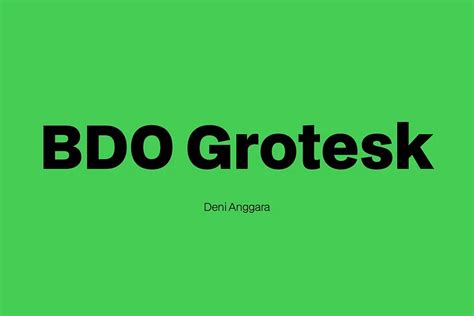 BDO Grotesk Font Family .